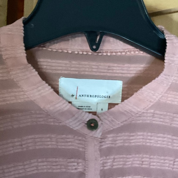 ANTHROPOLOGIE Romy Textured Peasant Henley Button Top Blouse Peach XL - Picture 3 of 6